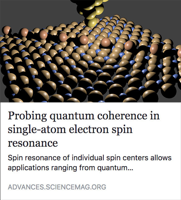Science Advances Journal: “Probing quantum coherence in single-atom electron spin resonance”